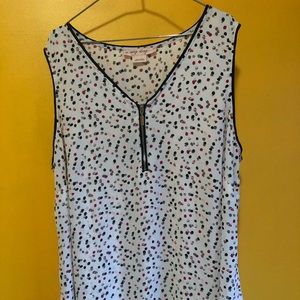 In Every Story 1XL Polka Dot Flowy Tank Top